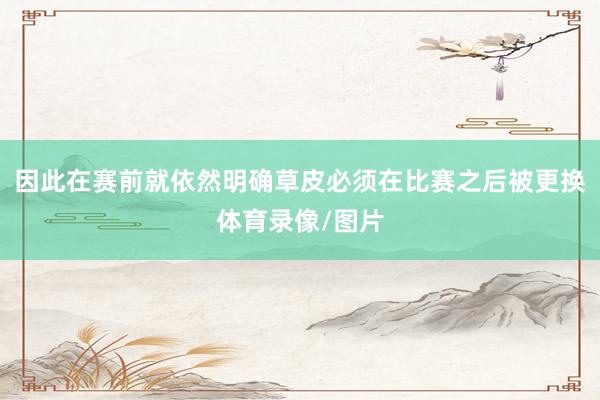 因此在赛前就依然明确草皮必须在比赛之后被更换体育录像/图片