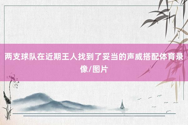 两支球队在近期王人找到了妥当的声威搭配体育录像/图片