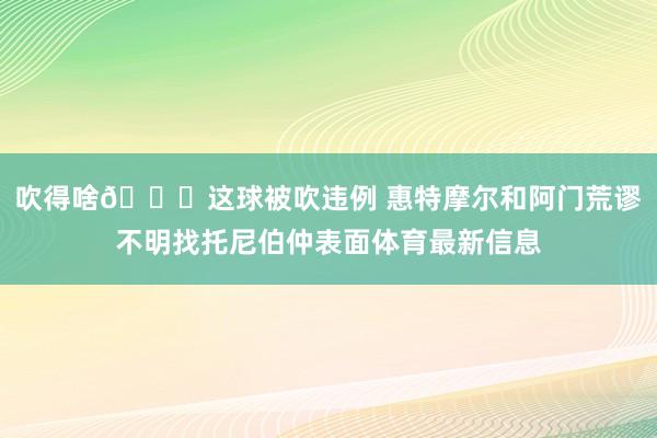 吹得啥👀这球被吹违例 惠特摩尔和阿门荒谬不明找托尼伯仲表面体育最新信息