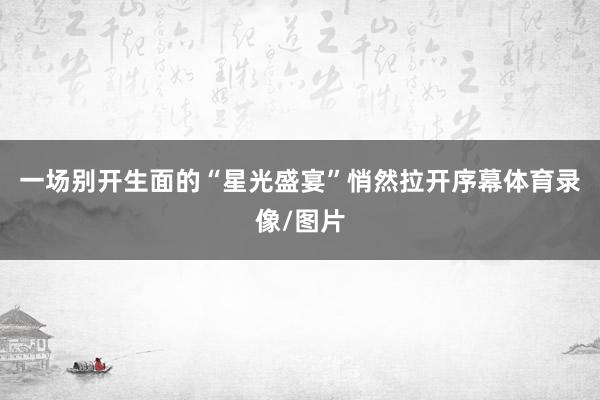 一场别开生面的“星光盛宴”悄然拉开序幕体育录像/图片