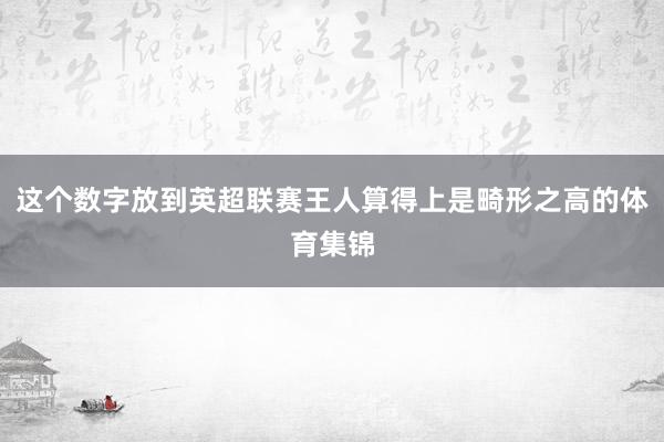 这个数字放到英超联赛王人算得上是畸形之高的体育集锦