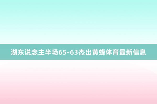 湖东说念主半场65-63杰出黄蜂体育最新信息