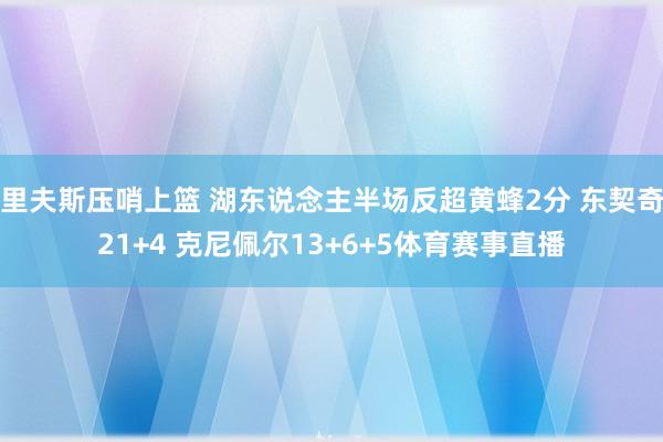里夫斯压哨上篮 湖东说念主半场反超黄蜂2分 东契奇21+4 克尼佩尔13+6+5体育赛事直播