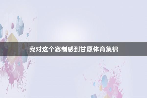 我对这个赛制感到甘愿体育集锦