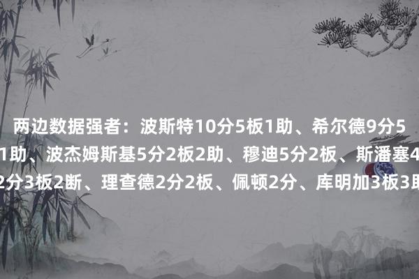 两边数据强者：波斯特10分5板1助、希尔德9分5板2助、桑托斯6分3板1助、波杰姆斯基5分2板2助、穆迪5分2板、斯潘塞4分2板3助、戴维斯2分3板2断、理查德2分2板、佩顿2分、库明加3板3助骑士：莫布里10分5板、加兰10分2板2助2断、米切尔8分1板、汤姆林2分7板1助2断、布莱恩特2分5板、特雷弗斯2分2板、亨特2分1板1助、泰森5板3助、韦德2板、波特1板    体育最新信息