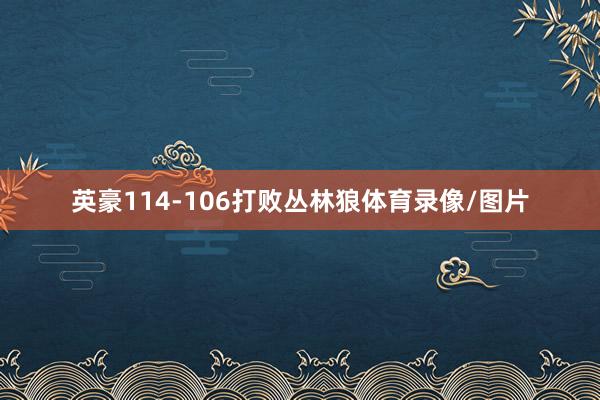 英豪114-106打败丛林狼体育录像/图片