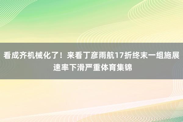 看成齐机械化了！来看丁彦雨航17折终末一组施展 速率下滑严重体育集锦