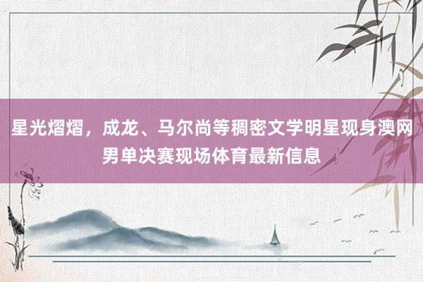 星光熠熠，成龙、马尔尚等稠密文学明星现身澳网男单决赛现场体育最新信息