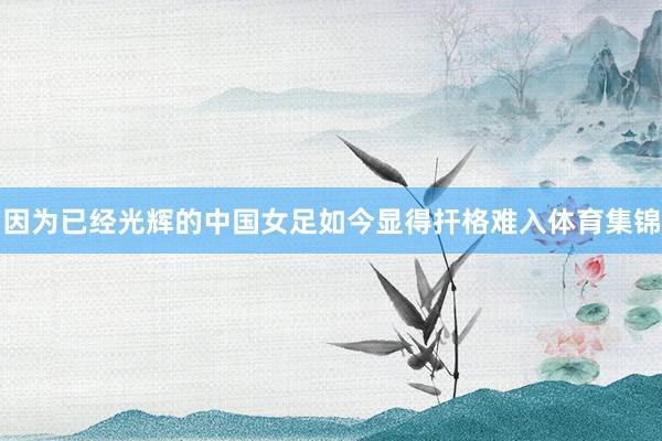 因为已经光辉的中国女足如今显得扞格难入体育集锦