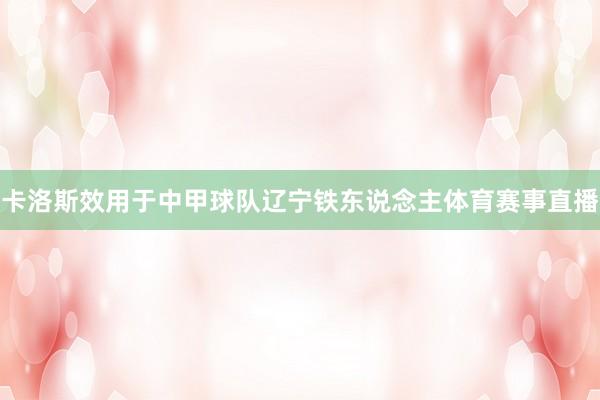 卡洛斯效用于中甲球队辽宁铁东说念主体育赛事直播