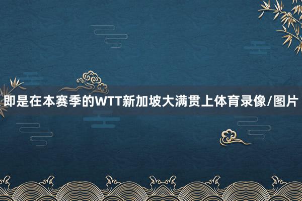 即是在本赛季的WTT新加坡大满贯上体育录像/图片