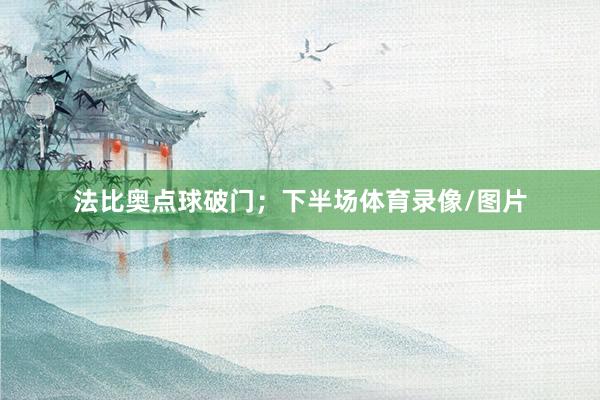 法比奥点球破门；下半场体育录像/图片