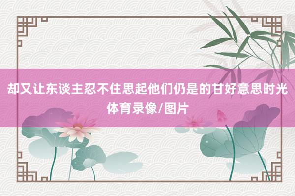 却又让东谈主忍不住思起他们仍是的甘好意思时光体育录像/图片