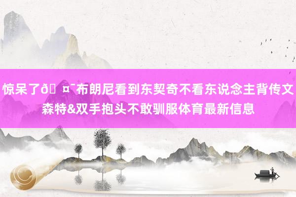 惊呆了🤯布朗尼看到东契奇不看东说念主背传文森特&双手抱头不敢驯服体育最新信息