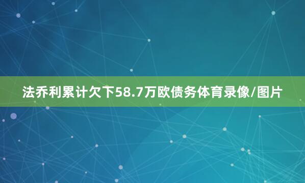 法乔利累计欠下58.7万欧债务体育录像/图片