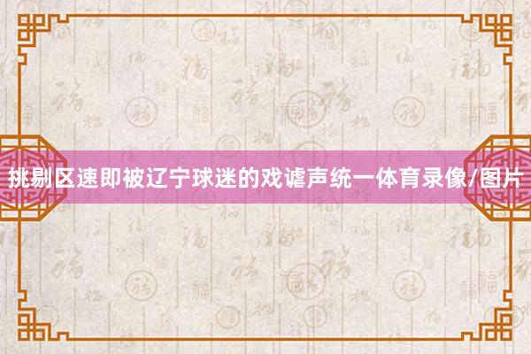 挑剔区速即被辽宁球迷的戏谑声统一体育录像/图片