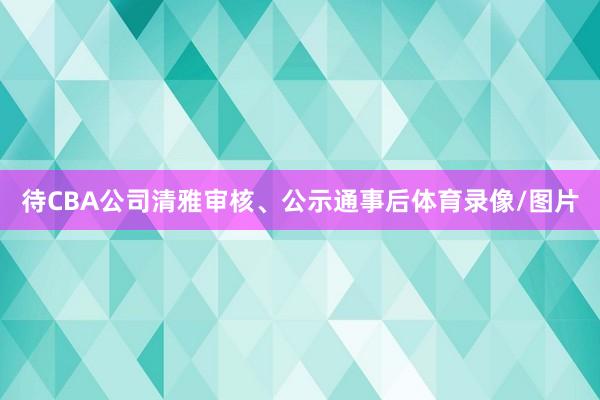 待CBA公司清雅审核、公示通事后体育录像/图片